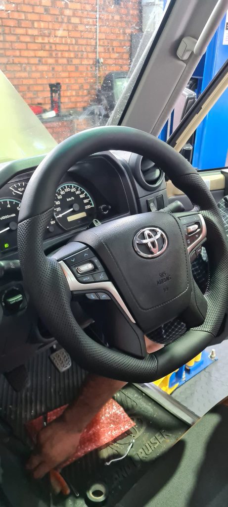 Brand new steering wheel on Toyota Land Cruiser